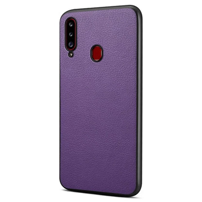 For Samsung Galaxy A20s Case Slim Leather Hard PC Back TPU Frame Hybrid Phone Cover