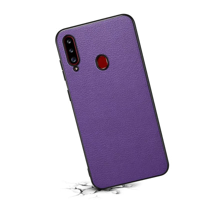 For Samsung Galaxy A20s Case Slim Leather Hard PC Back TPU Frame Hybrid Phone Cover