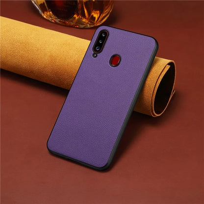 For Samsung Galaxy A20s Case Slim Leather Hard PC Back TPU Frame Hybrid Phone Cover