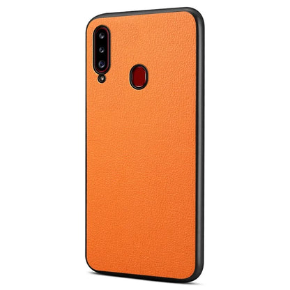 For Samsung Galaxy A20s Case Slim Leather Hard PC Back TPU Frame Hybrid Phone Cover