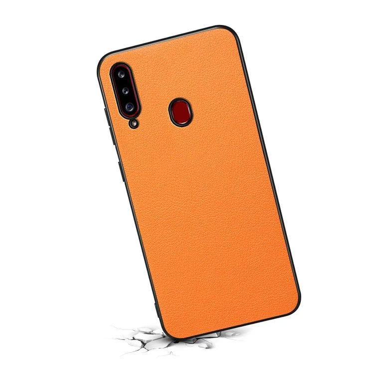 For Samsung Galaxy A20s Case Slim Leather Hard PC Back TPU Frame Hybrid Phone Cover
