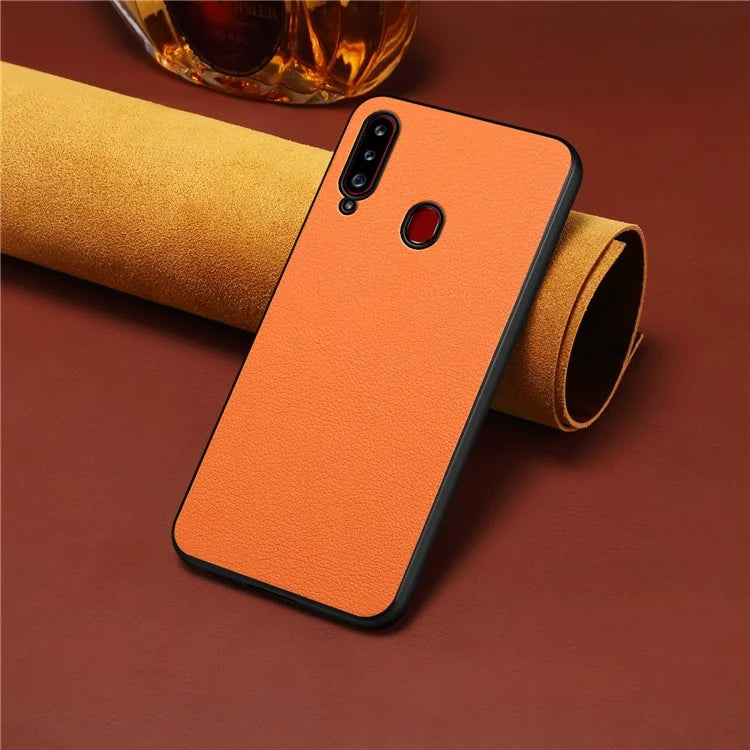For Samsung Galaxy A20s Case Slim Leather Hard PC Back TPU Frame Hybrid Phone Cover
