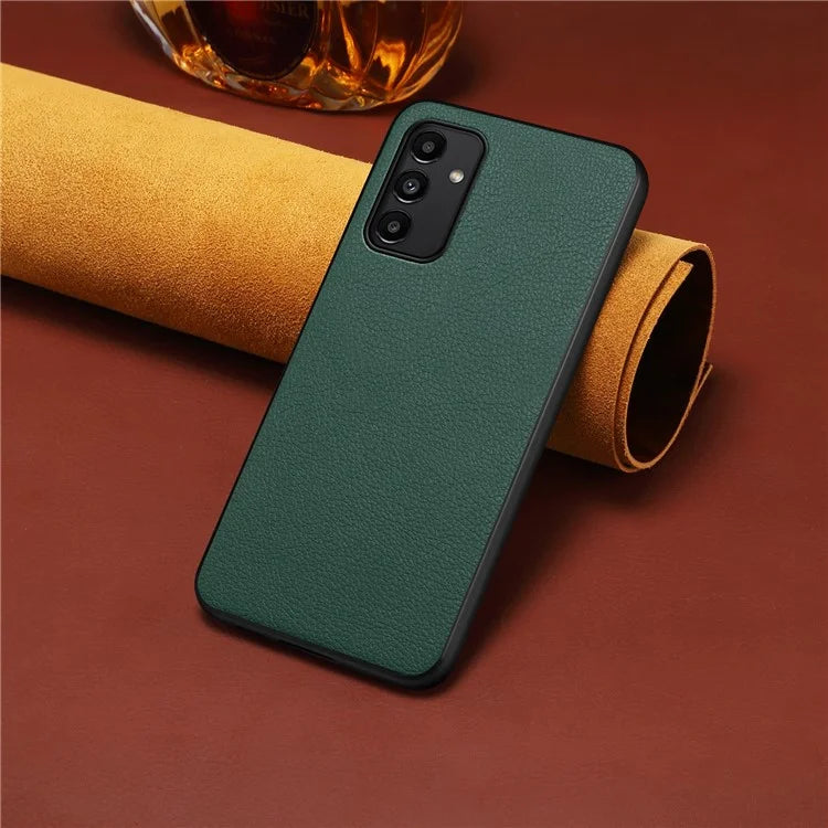 For Samsung Galaxy A13 5G Case PU Leather Calf Texture Shockproof Protective Back Cover