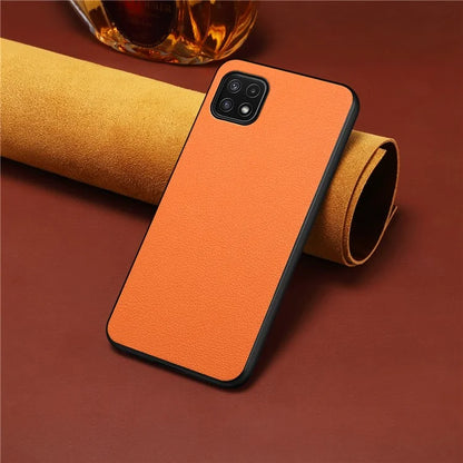 For Samsung Galaxy A22 5G (EU Version) Case PU Leather Fingerprint-Resistant Back Cover