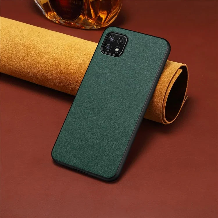 For Samsung Galaxy A22 5G (EU Version) Case PU Leather Fingerprint-Resistant Back Cover