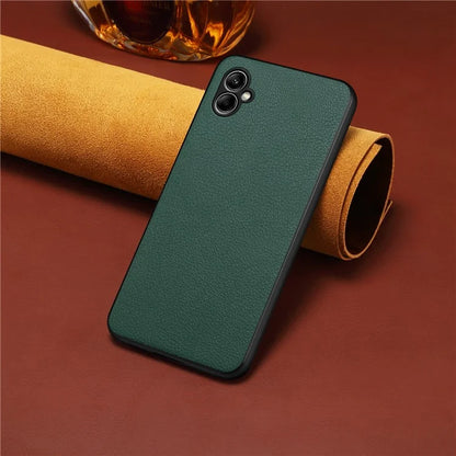 For Samsung Galaxy A05 4G Case PU Leather Coated PC+TPU Protective Anti-slip Phone Cover