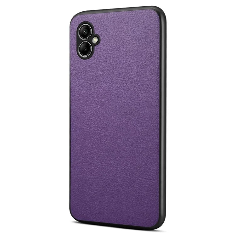 For Samsung Galaxy A05 4G Case PU Leather Coated PC+TPU Protective Anti-slip Phone Cover