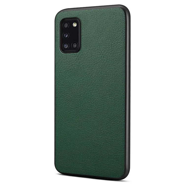 For Samsung Galaxy A31 Case Calf Texture Soft Leather Back Cover
