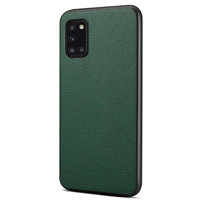 For Samsung Galaxy A31 Case Calf Texture Soft Leather Back Cover