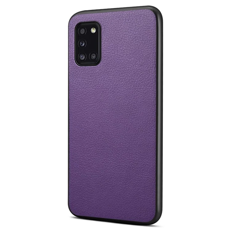 For Samsung Galaxy A31 Case Calf Texture Soft Leather Back Cover
