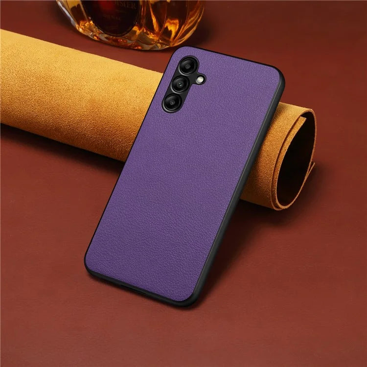 For Samsung Galaxy A05s 4G Case Anti-Drop Calf Texture Leather Coating Back Cover
