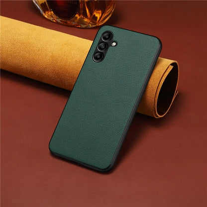 For Samsung Galaxy A05s 4G Case Anti-Drop Calf Texture Leather Coating Back Cover