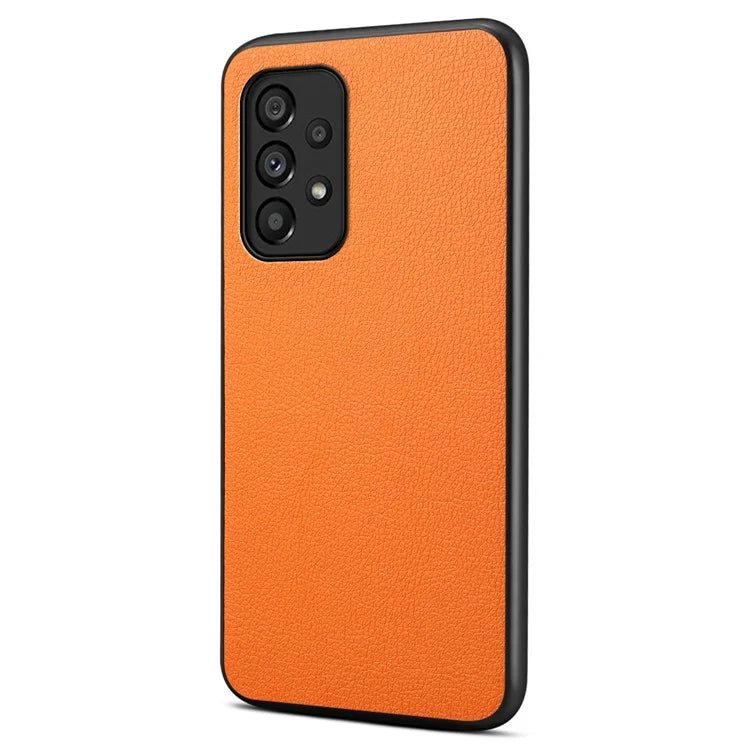 For Samsung Galaxy A53 5G Case PU Leather Calf Texture Protection Shell Back Cover
