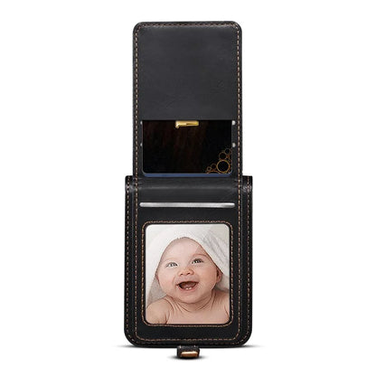 For Samsung Galaxy Z Flip4 5G Cell Phone Case PU Leather+PC Interstellar Pattern Shell with Shoulder Strap