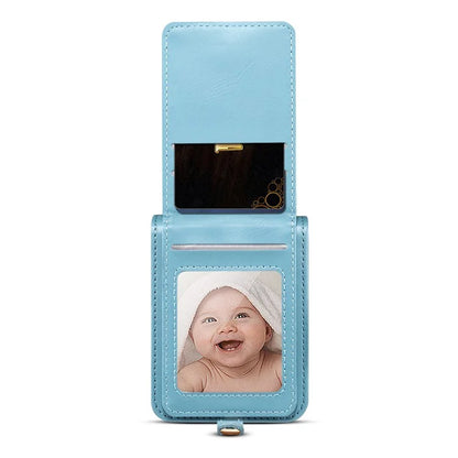 For Samsung Galaxy Z Flip4 5G Cell Phone Case PU Leather+PC Interstellar Pattern Shell with Shoulder Strap