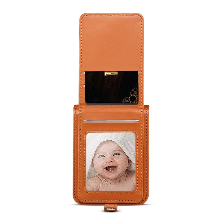 For Samsung Galaxy Z Flip4 5G Cell Phone Case PU Leather+PC Interstellar Pattern Shell with Shoulder Strap