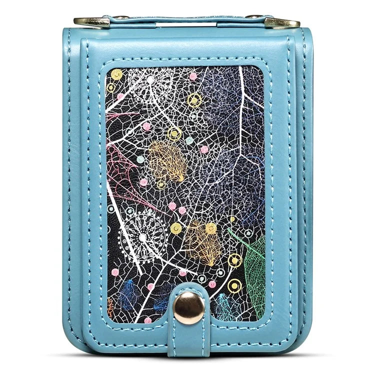 For Samsung Galaxy Z Flip3 5G Case with Wrist Strap Leather+PC Shockproof Phone Cover
