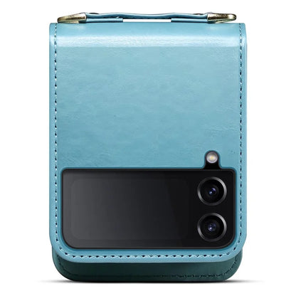 For Samsung Galaxy Z Flip3 5G Case with Wrist Strap Leather+PC Shockproof Phone Cover