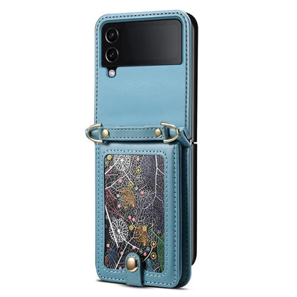 For Samsung Galaxy Z Flip3 5G Case with Wrist Strap Leather+PC Shockproof Phone Cover