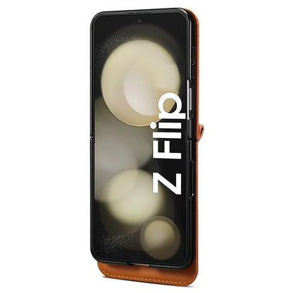 For Samsung Galaxy Z Flip3 5G Case with Wrist Strap Leather+PC Shockproof Phone Cover
