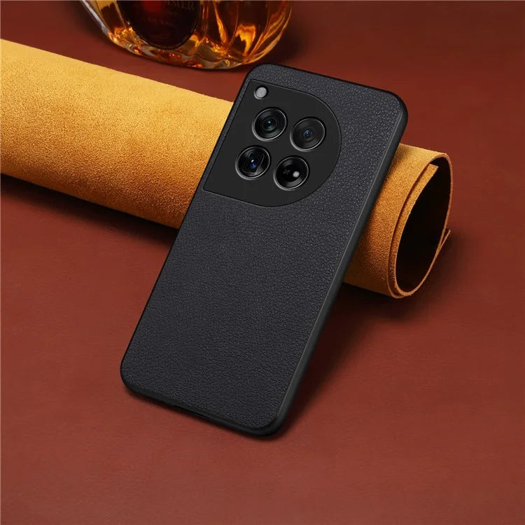 Leather Case for OnePlus 12 5G Shell Scratch-proof Calf Texture Back Cover