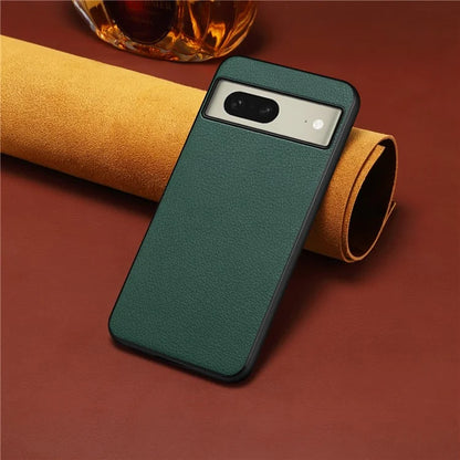 For Google Pixel 8 Case PU Leather Coated PC+TPU Drop-proof Phone Guard Cover