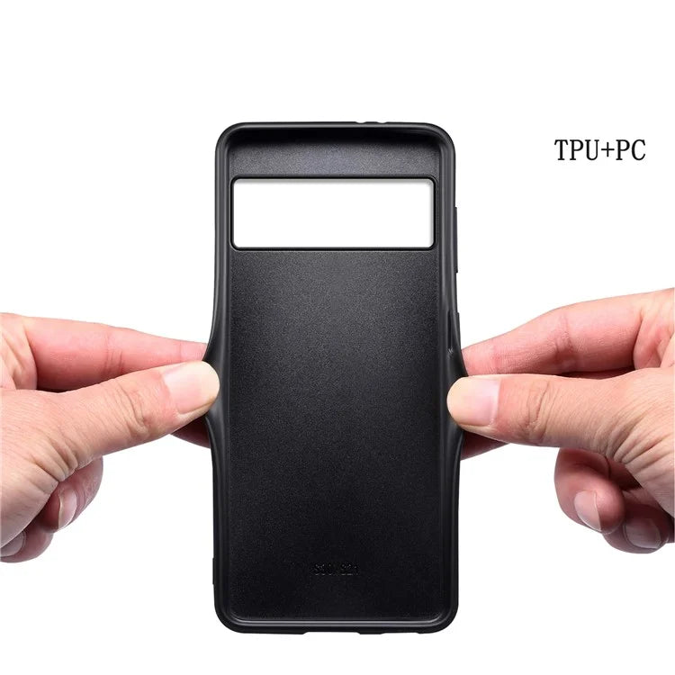 For Google Pixel 8 Case PU Leather Coated PC+TPU Drop-proof Phone Guard Cover