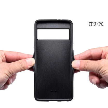 For Google Pixel 8 Case PU Leather Coated PC+TPU Drop-proof Phone Guard Cover