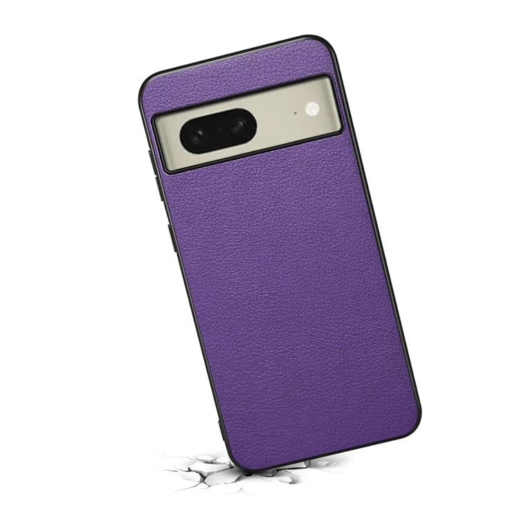 For Google Pixel 8 Case PU Leather Coated PC+TPU Drop-proof Phone Guard Cover