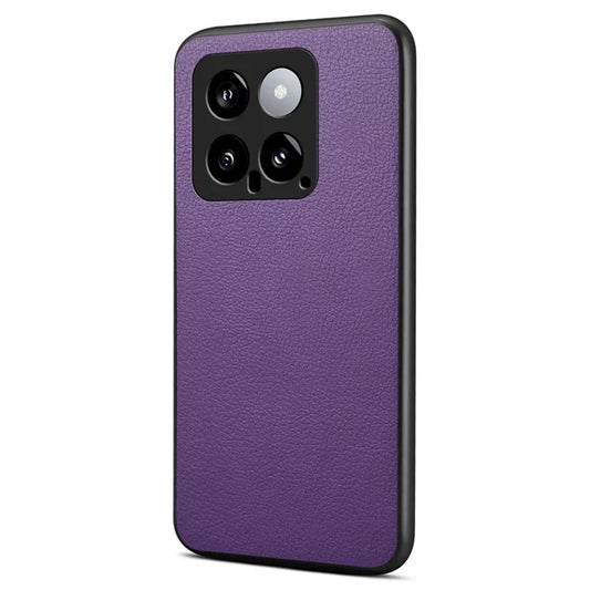 For Xiaomi 14 Case Hybrid Leather Coated PC+TPU Anti-drop Smart Phone Cover