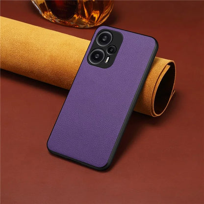 For Xiaomi Redmi Note 12 Turbo / Poco F5 5G Case Anti-Scratch Calf Texture Leather Shell