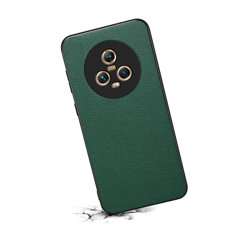 For Honor Magic5 Hybrid Case Calf Texture PU+PC+TPU Slim Phone Cover