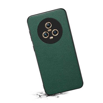 For Honor Magic5 Hybrid Case Calf Texture PU+PC+TPU Slim Phone Cover