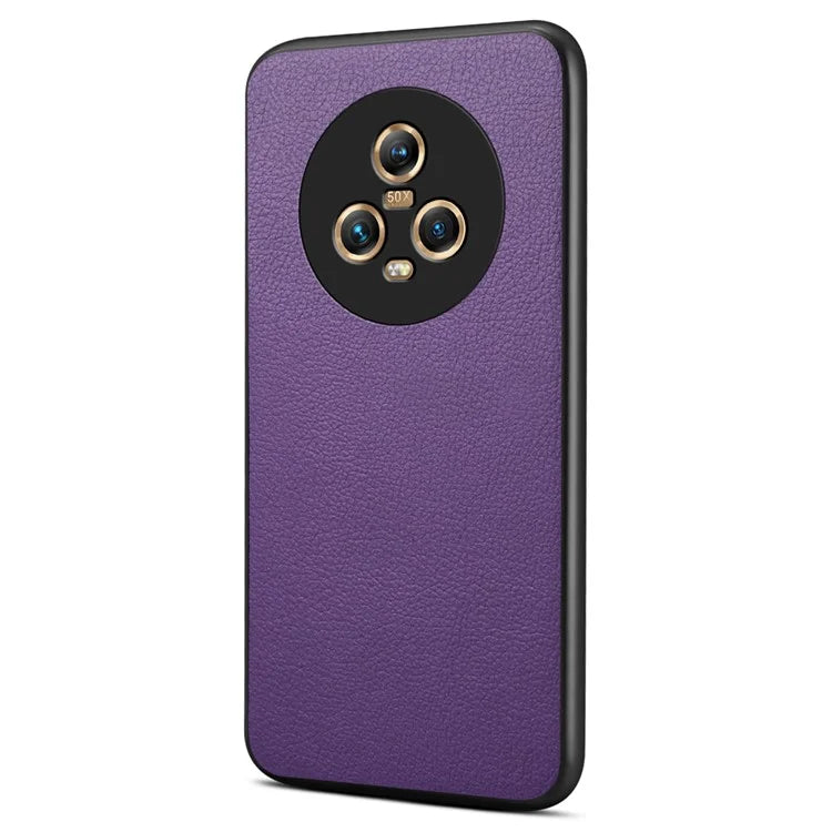 For Honor Magic5 Hybrid Case Calf Texture PU+PC+TPU Slim Phone Cover