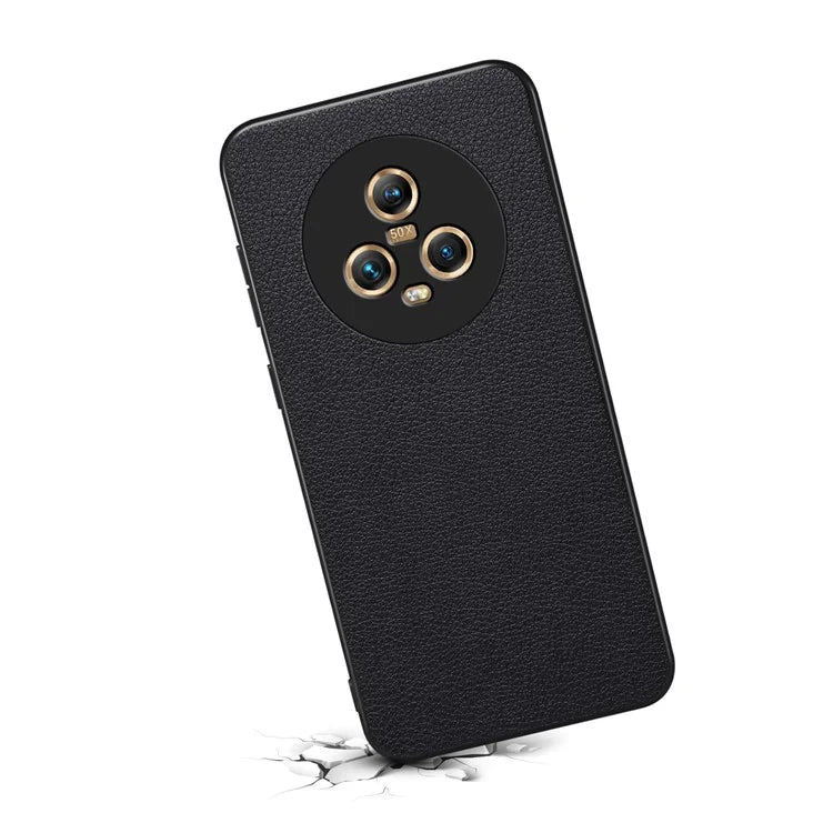 For Honor Magic5 Hybrid Case Calf Texture PU+PC+TPU Slim Phone Cover