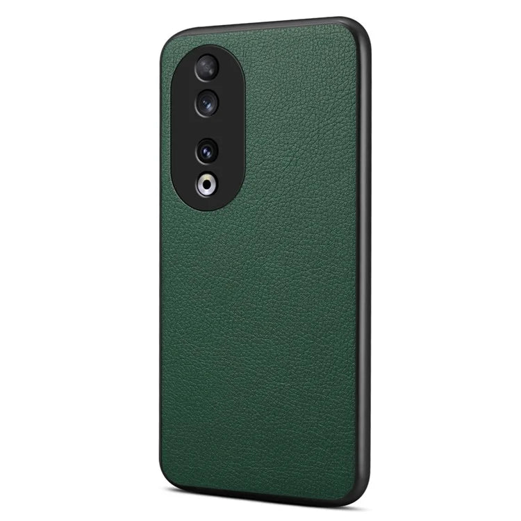 For Honor 90 Case PU+PC+TPU Hybrid Phone Shell with Calf Texture