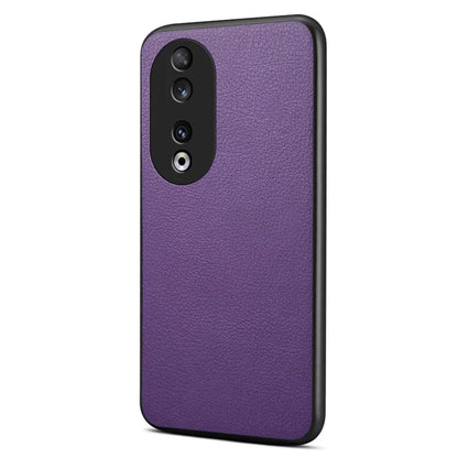 For Honor 90 Case PU+PC+TPU Hybrid Phone Shell with Calf Texture