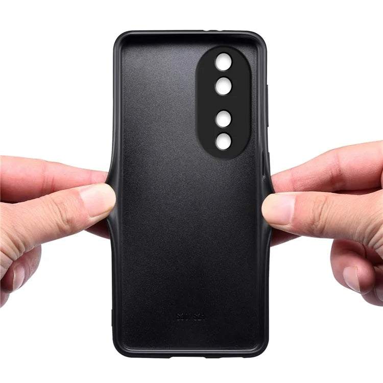 For Honor 90 Case PU+PC+TPU Hybrid Phone Shell with Calf Texture