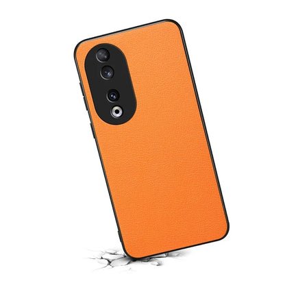 For Honor 90 Case PU+PC+TPU Hybrid Phone Shell with Calf Texture