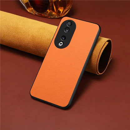 For Honor 90 Case PU+PC+TPU Hybrid Phone Shell with Calf Texture