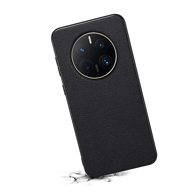 For Huawei Mate 50 Pro 4G Case Leather Coated PC+TPU Protective Phone Cover