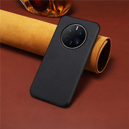 For Huawei Mate 50 Pro 4G Case Leather Coated PC+TPU Protective Phone Cover