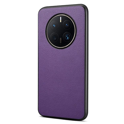 For Huawei Mate 50 Pro 4G Case Leather Coated PC+TPU Protective Phone Cover