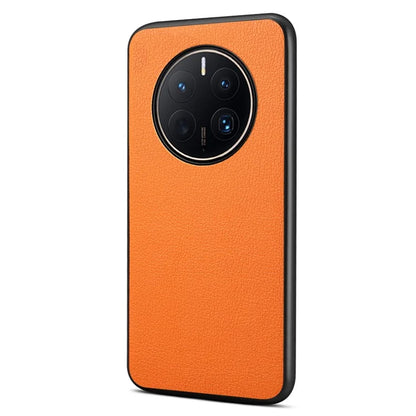 For Huawei Mate 50 Pro 4G Case Leather Coated PC+TPU Protective Phone Cover