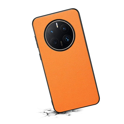 For Huawei Mate 50 Pro 4G Case Leather Coated PC+TPU Protective Phone Cover
