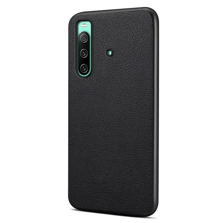 For Sony Xperia 10 IV 5G Case Calf Texture Drop-proof Leather Coated PC+TPU Cover