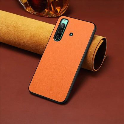 For Sony Xperia 10 IV 5G Case Calf Texture Drop-proof Leather Coated PC+TPU Cover