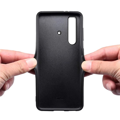 For Sony Xperia 10 IV 5G Case Calf Texture Drop-proof Leather Coated PC+TPU Cover