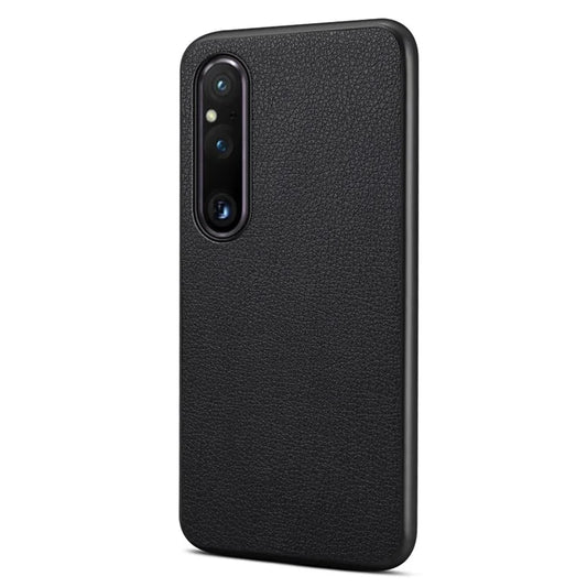 For Sony Xperia 1 V Phone Case Anti-scratch Calf Texture PU Leather Coating Back Cover