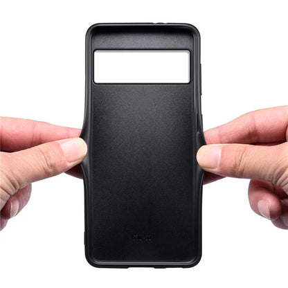 For Google Pixel 8a Case Calf Texture PU Leather Coated PC+TPU Phone Cover